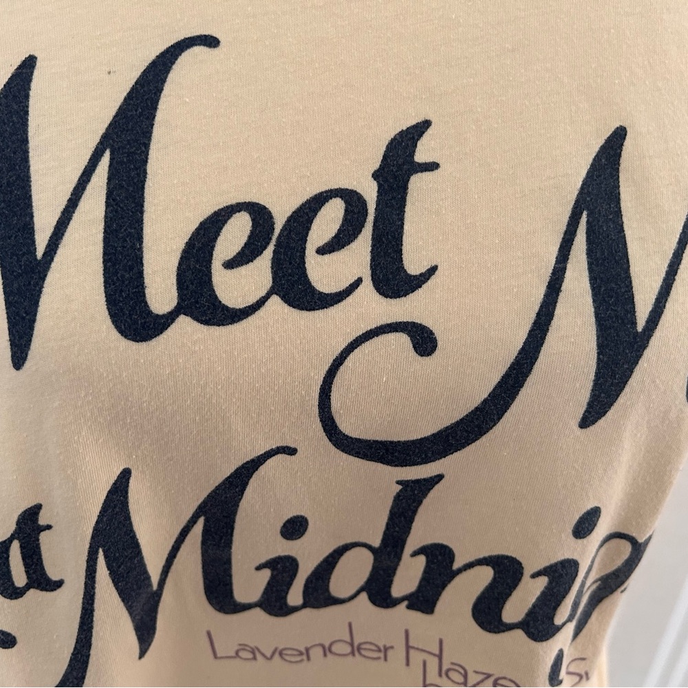 Taylor Swift Meet Me At Midnight Lavender Haze Cream & Purple Ringer Tee - Picture 9 of 9